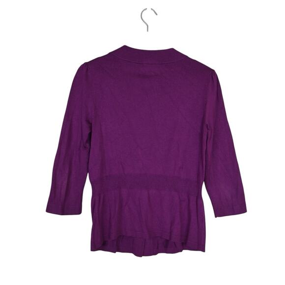 Ann Taylor Womens M Button Front Cardigan in Purple - Picture 2 of 9
